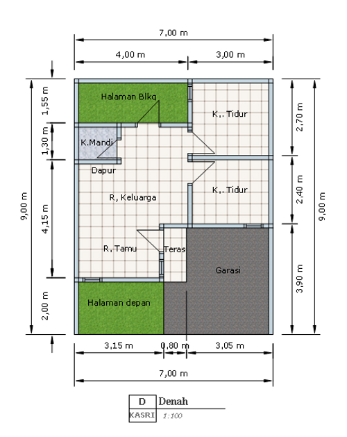 Layout Tipe 36 B (subsidi)